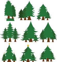 christmas trees set