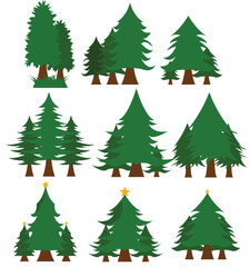 christmas trees vector