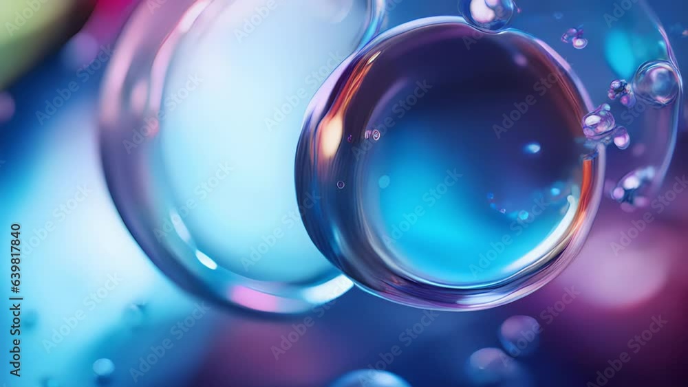 Poster captured in vivid detail a single bubble of sparkling water releases tiny particles of light that sh