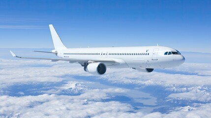 Obraz premium Aeroplane, Airplane in the sky, Copy space, Generative AI