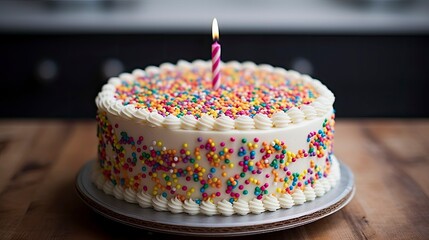 Celebrate Beautiful happy birthday, cake, candle, Giftbox, Generative AI