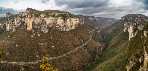 Peyreleau village from Cirque de Madasse, France