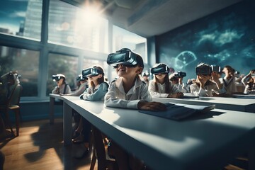 Future of education with VR technology for children.  'generative AI'