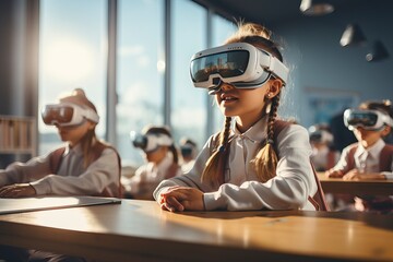 Future of education with VR technology for children. 'generative AI'
