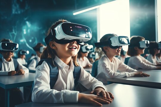 Future of education with VR technology for children.  'generative AI'