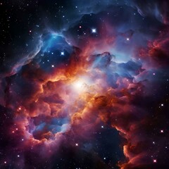 Obraz premium illustration of the colorful space, Stars, Galaxy, generative AI