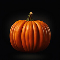 Illuminated Halloween pumpkin, with dark background