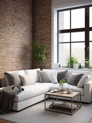 modern living room with sofa
