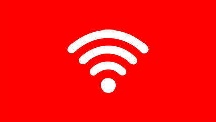 Wifi wireless internet signal flat icon. Wi-fi signal symbol. Internet Connection. wi-fi point icon on red background
