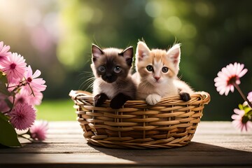 kitten in basket