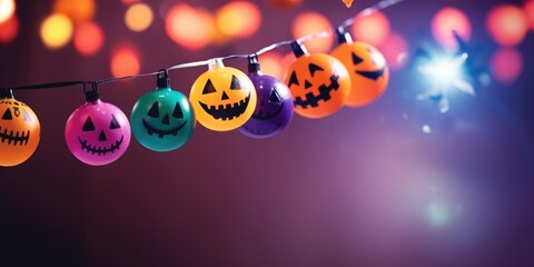 Fototapeta premium Halloween holiday. Colorful background design. Happy Halloween. Festive banner, web poster, brochure and flyer cover, greeting card. Generative AI