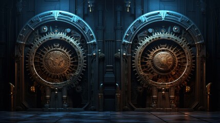 Enigmatic doorway between two eras: gears and holograms | generative ai