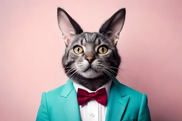 cat with tie