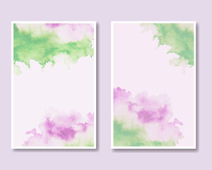 Watercolor abstract template background set. Hand drawn illustration isolated on white. Vector EPS.