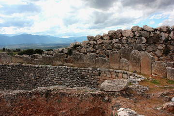 Ruins of the ancient Greek city Mycenae, Peloponnese Greece