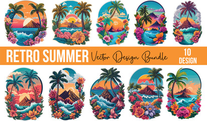 Fototapeta na wymiar Summer Vector Design Bundle