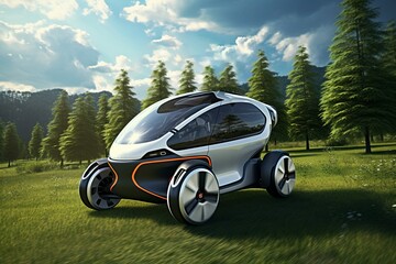 Electro eco car. Generated AI..