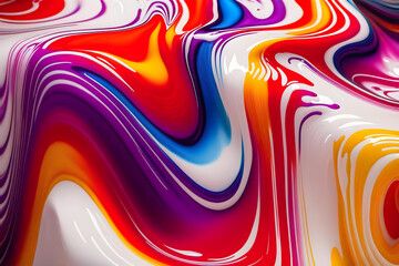 colorful oil swirled in milk, wallpaper, hyper realistic illustration - generative ai