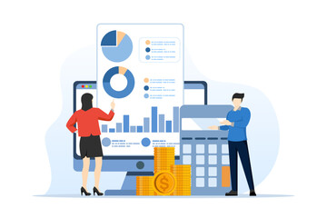 digital accounting concept, digital accounting services, online business audit, internet marketing audit, digital audit, financial management. corporate website, UI element, abstract metaphor.