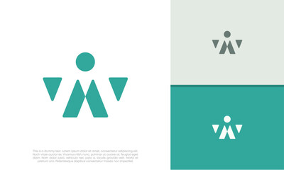 Initials W logo design. Initial Letter Logo. Innovative high tech logo template. 