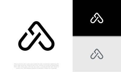 Initials A logo design. Initial Letter Logo. Innovative high tech logo template.	