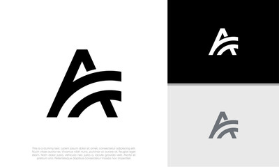 Initials A logo design. Initial Letter Logo. Innovative high tech logo template.	