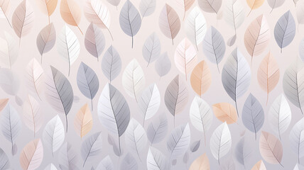 autumn leaves on a white background pattern soft pastel color