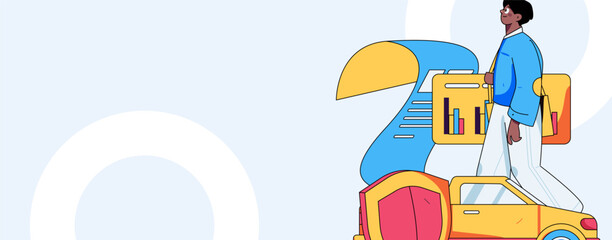 Buying insurance for car flat character vector concept operation illustration  © Lyn Lee