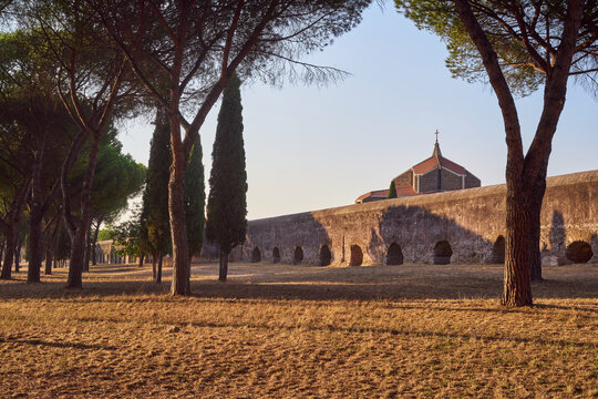 Parco degli Acquedotti city park within the urban regional park of the Appian way in Rome, Italy
