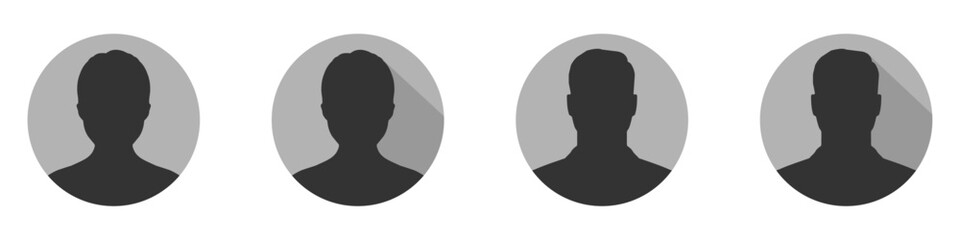 Default anonymous user portrait vector illustration flat vector designs set. User vector signs