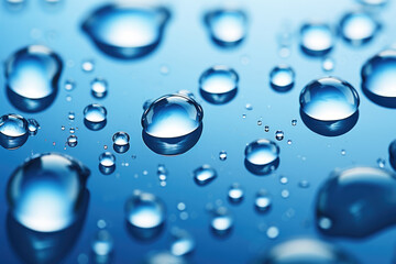 Close-up highly detailed water drops. Generative AI.