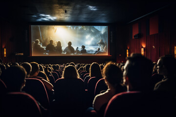 People enjoying a movie in a cinema - obrazy, fototapety, plakaty