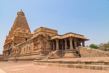 Naklejka premium Brihadeeswara Temple or Big Temple in Thanjavur,UNESCO World Heritage Site Tamil Nadu India.