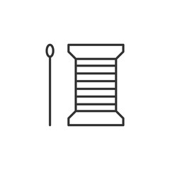 Thread bobbin and needle icon. Tailoring symbol modern, simple, vector, icon for website design, mobile app, ui. Vector Illustration
