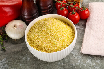 Raw dry wheat couscous grain
