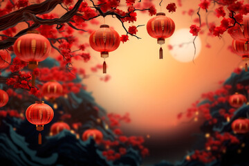 Chinese New Year Decoration and background. Chinese New Year celebration concept.