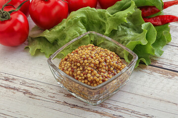 Mustard seeds sauce in the bowl