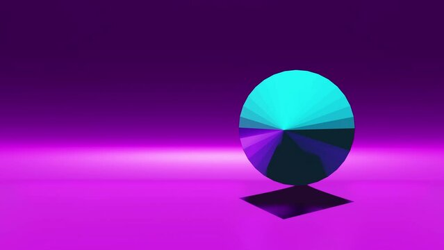 Abstract 3d render motion graphics - metallic cone looping animation background