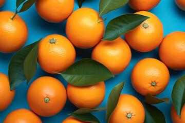 Top view of orange fruits