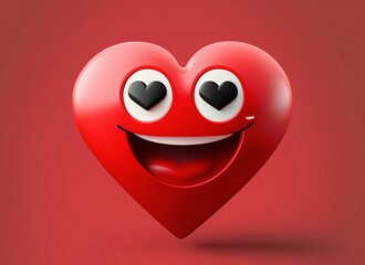 Smile Red Heart On Red Background World Smile Day