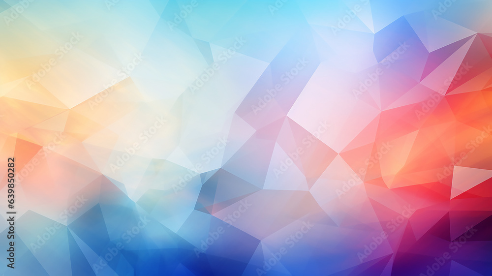 Wall mural polygonal blue light and red gradient background abstract triangles.