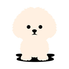 Cute Bichon Frise Puppy - Minimalist Vector Design