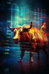 Bullish stock market abstract background, business trading financial investment concept