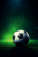 Fototapeta premium Football/soccer with spotlight and dark background
