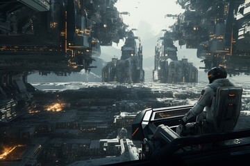 Futuristic cityscape