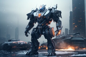 A massive robot. Robo-Warrior