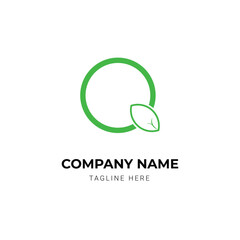 Leaves letter logo design template