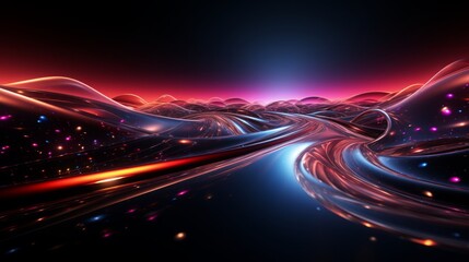 Fototapeta premium Luminous Space-Inspired Background with Light Trails. Postprocessing Contest Winner.