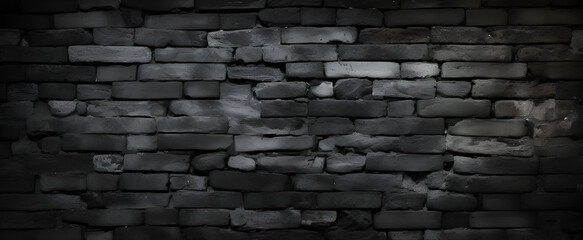 Dark decorative wall hard stone.Roughness uneven walls background.Design element.Abstract blue web banner generated by AI.