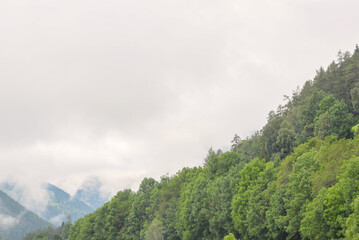 Fototapeta na wymiar Mountain landscape . Switzerland.clear blue sky
